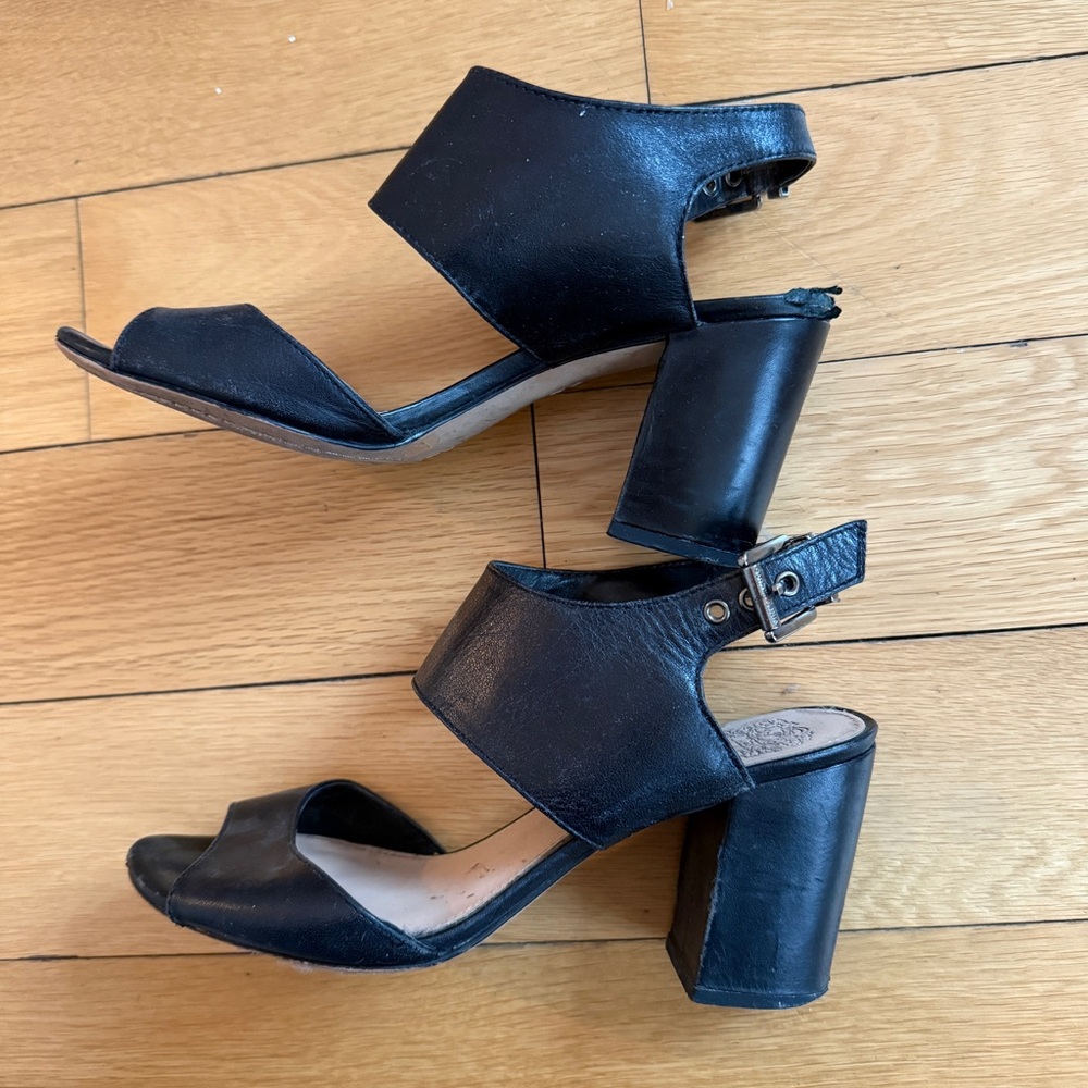 Vince Camuto Black Sandals with Chunky Heel